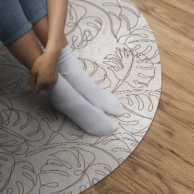 Kerek vinil szőnyeg Minimalista boho monstera levelek
