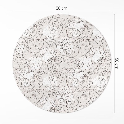 Kerek vinil szőnyeg Minimalista boho monstera levelek