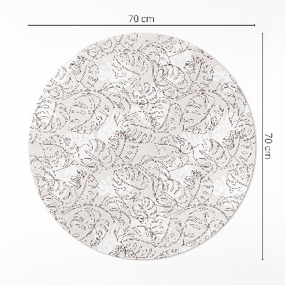 Kerek vinil szőnyeg Minimalista boho monstera levelek