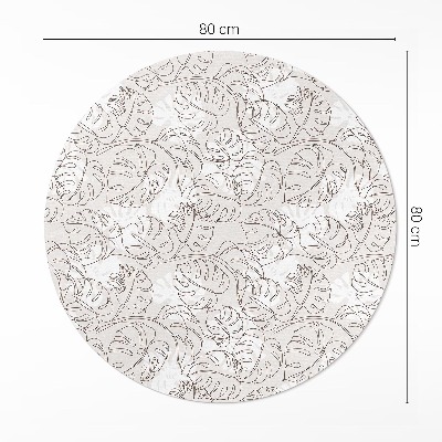 Kerek vinil szőnyeg Minimalista boho monstera levelek