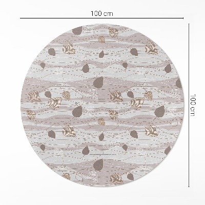 Kerek vinil szőnyeg Boho szirmok hullám háttér illusztráció