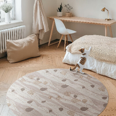 Kerek vinil szőnyeg Boho szirmok hullám háttér illusztráció