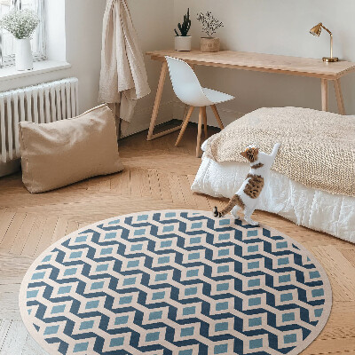 Kerek vinil szőnyeg Geometrikus mintás díszek