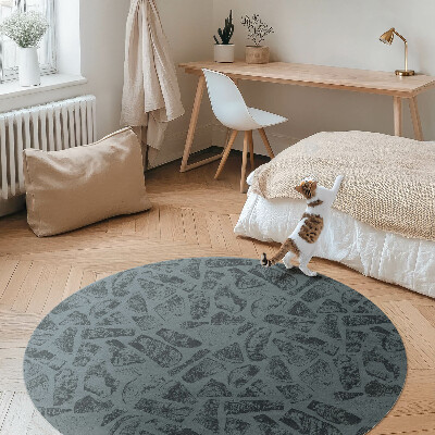 Kerek vinil szőnyeg Kő út elegáns minta
