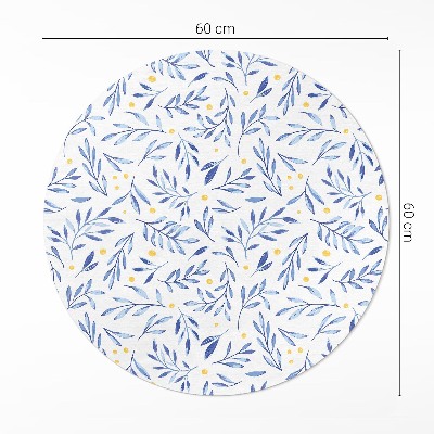 Kerek vinil szőnyeg Akvarell gallyak szirmok szirmok pöttyök boho