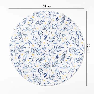Kerek vinil szőnyeg Akvarell gallyak szirmok szirmok pöttyök boho