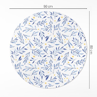 Kerek vinil szőnyeg Akvarell gallyak szirmok szirmok pöttyök boho