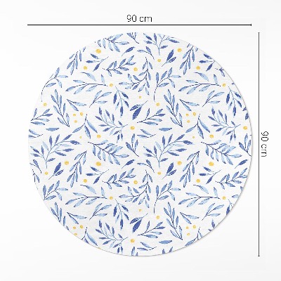 Kerek vinil szőnyeg Akvarell gallyak szirmok szirmok pöttyök boho