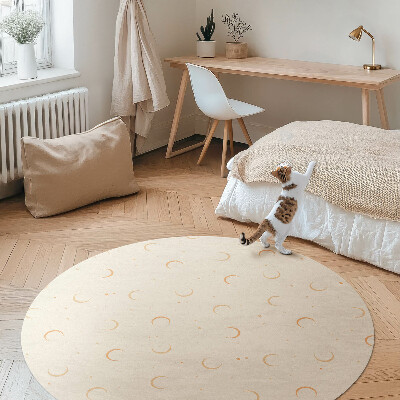 Kerek vinil szőnyeg Apró hold és csillagok boho univerzum