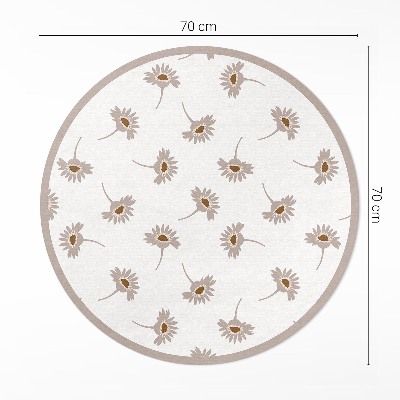 Kerek vinil szőnyeg Finom virágos boho százszorszépek