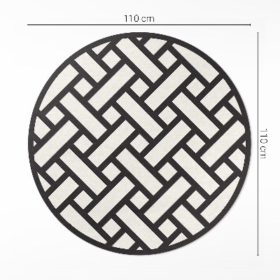 Kerek vinil szőnyeg Egyszerű kötésminta fonott illusztráció