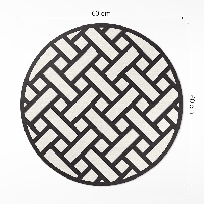 Kerek vinil szőnyeg Egyszerű kötésminta fonott illusztráció