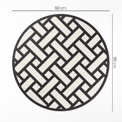 Kerek vinil szőnyeg Egyszerű kötésminta fonott illusztráció