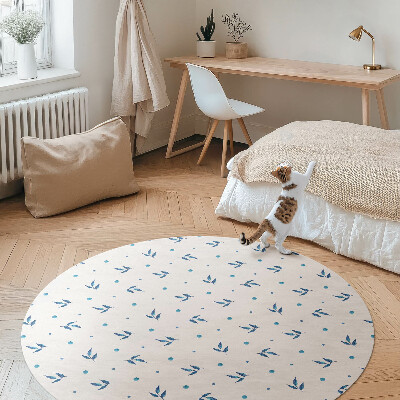 Kerek vinil szőnyeg Apró szirmok és pöttyök akvarell boho