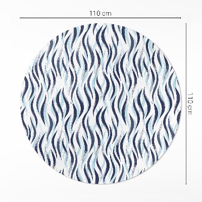 Kerek vinil szőnyeg Festett tengeri hullám grafika