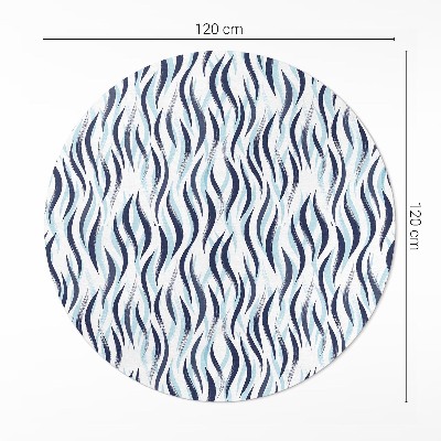 Kerek vinil szőnyeg Festett tengeri hullám grafika