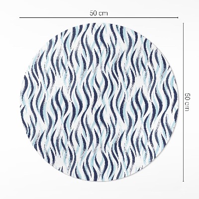 Kerek vinil szőnyeg Festett tengeri hullám grafika
