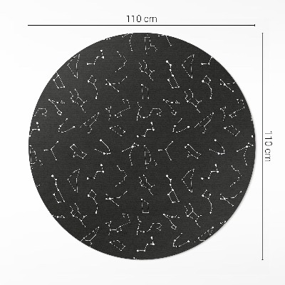 Kerek vinil szőnyeg csillagképek horoszkóp állatövi jegyek világegyetem