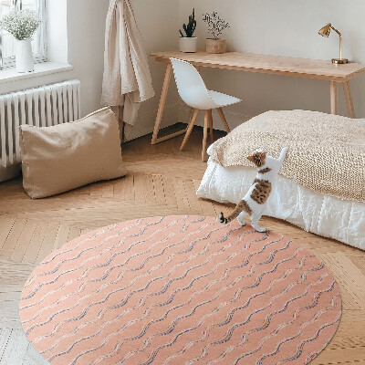 Kerek vinil szőnyeg Boho hullámok pasztell színekben