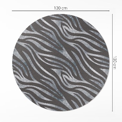 Kerek vinil szőnyeg Zebra minta szabálytalan csíkok