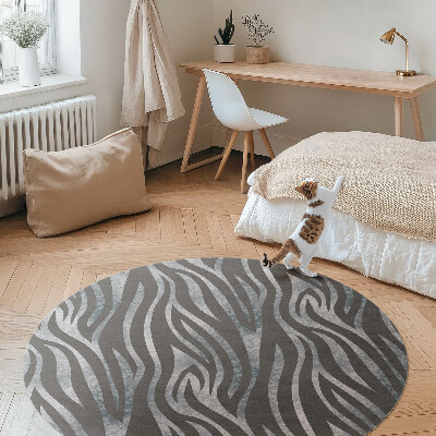 Kerek vinil szőnyeg Zebra minta szabálytalan csíkok
