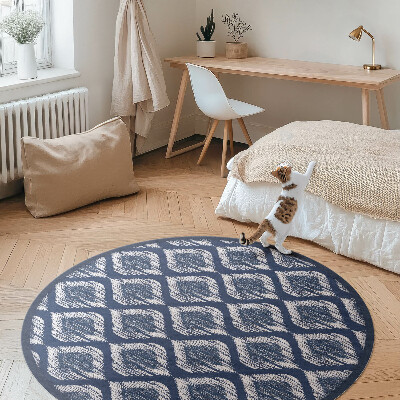 Kerek vinil szőnyeg Elegáns szövet utánzat minta