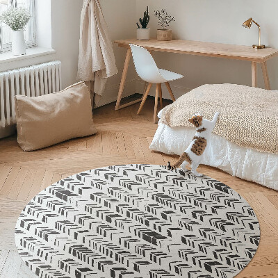 Kerek vinil szőnyeg Indiai design tollak és nyilak boho