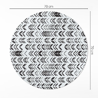 Kerek vinil szőnyeg Indiai design tollak és nyilak boho