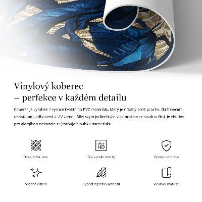 Kerek vinil szőnyeg Boho levelek és formák illusztrációja