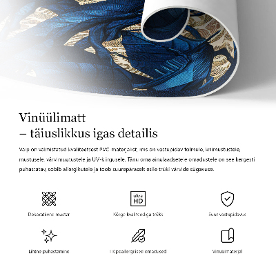 Kerek vinil szőnyeg Boho levelek és formák illusztrációja