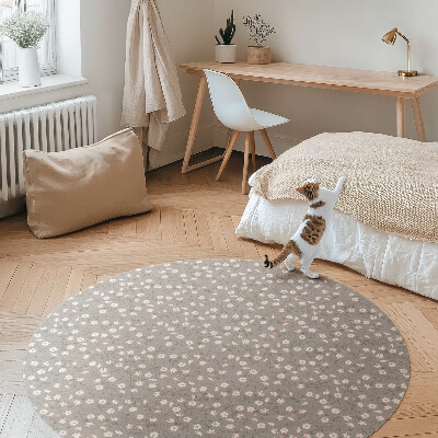 Kerek vinil szőnyeg Vadvirágos rét finom boho minta