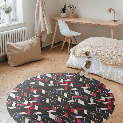Kerek vinil szőnyeg Modern design divatos geometriai minta