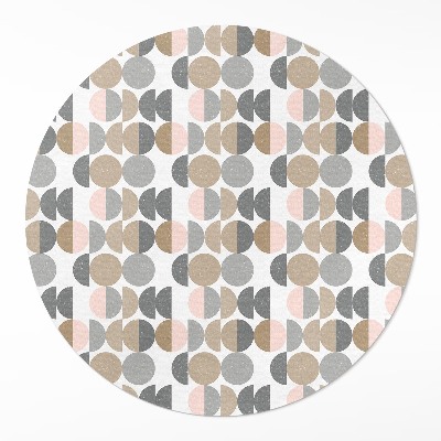 Kerek vinil szőnyeg Körök és félholdak geometriai minta retro