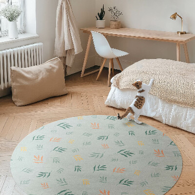 Kerek vinil szőnyeg Kis gallyak növényi motívumok boho