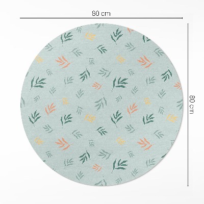 Kerek vinil szőnyeg Kis gallyak növényi motívumok boho