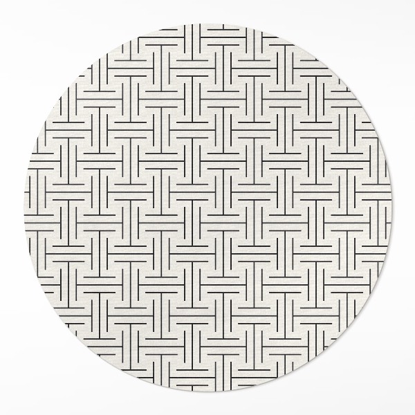 Kerek vinil szőnyeg Szabályos vonalak minimalista labirintus