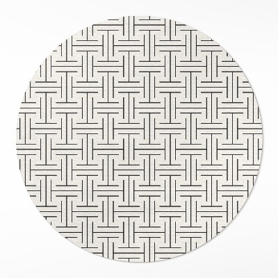 Kerek vinil szőnyeg Szabályos vonalak minimalista labirintus
