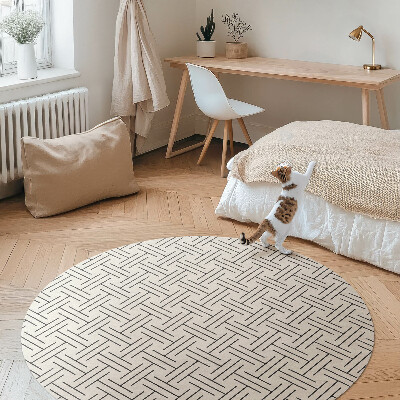 Kerek vinil szőnyeg Szabályos vonalak minimalista labirintus