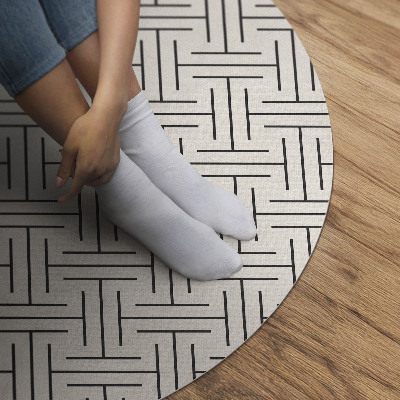 Kerek vinil szőnyeg Szabályos vonalak minimalista labirintus