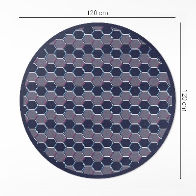 Kerek vinil szőnyeg Hatszögek 3D apró mozaik