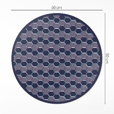 Kerek vinil szőnyeg Hatszögek 3D apró mozaik