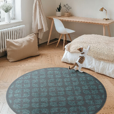 Kerek vinil szőnyeg Quatrefoil geometriai minta