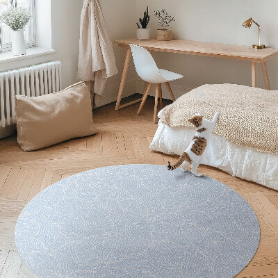 Kerek vinil szőnyeg Minimalista levelek divat minta