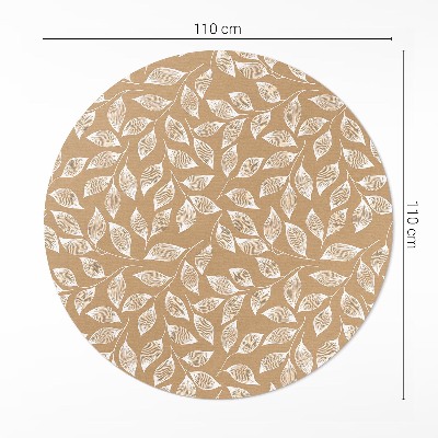 Kerek vinil szőnyeg Boho lineáris gallyak levelekkel