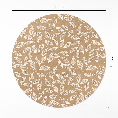 Kerek vinil szőnyeg Boho lineáris gallyak levelekkel