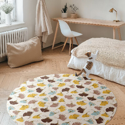 Kerek vinil szőnyeg Boho pasztell levelek yin fa illusztráció