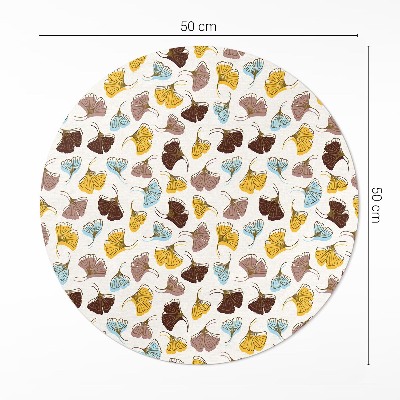 Kerek vinil szőnyeg Boho pasztell levelek yin fa illusztráció
