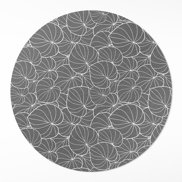 Kerek vinil szőnyeg Lineáris levelek design boho