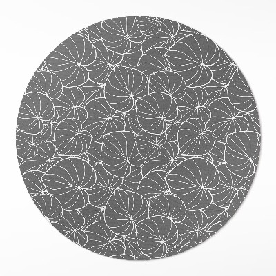 Kerek vinil szőnyeg Lineáris levelek design boho