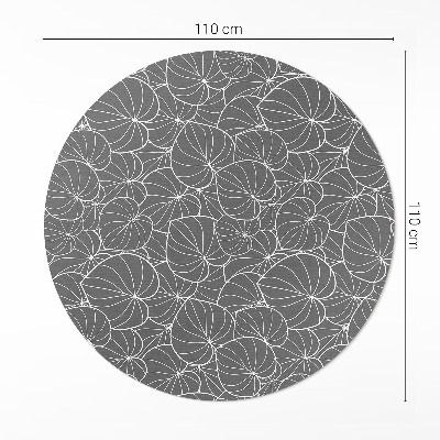 Kerek vinil szőnyeg Lineáris levelek design boho